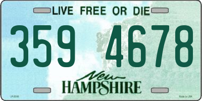 NH license plate 3594678