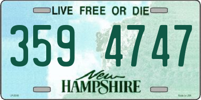 NH license plate 3594747
