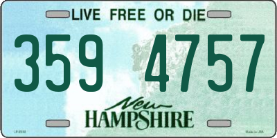 NH license plate 3594757