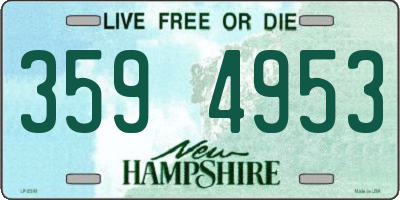 NH license plate 3594953