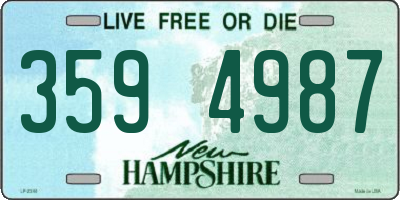 NH license plate 3594987