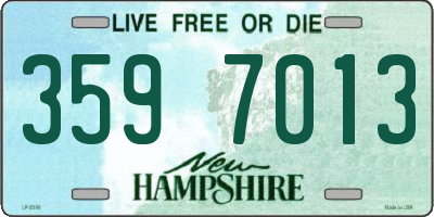 NH license plate 3597013
