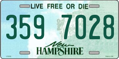 NH license plate 3597028