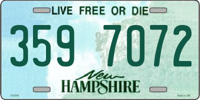 NH license plate 3597072