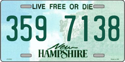 NH license plate 3597138