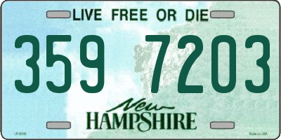 NH license plate 3597203
