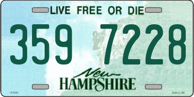 NH license plate 3597228