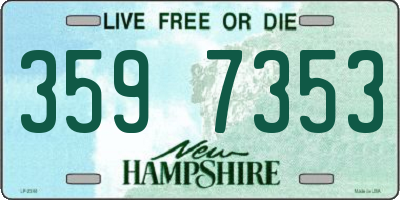 NH license plate 3597353