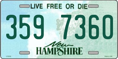 NH license plate 3597360