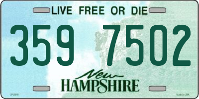 NH license plate 3597502