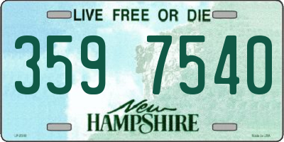 NH license plate 3597540