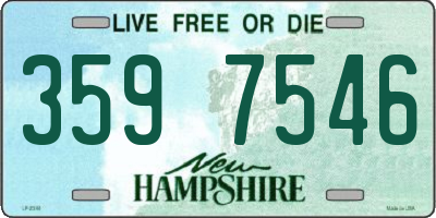 NH license plate 3597546