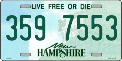NH license plate 3597553