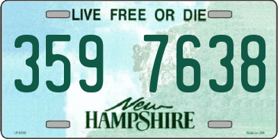 NH license plate 3597638