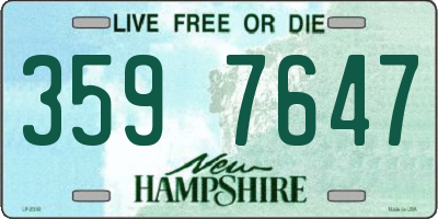 NH license plate 3597647