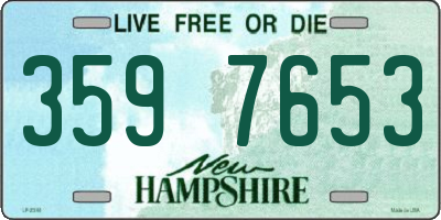 NH license plate 3597653