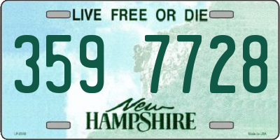 NH license plate 3597728