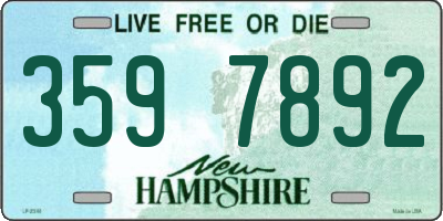 NH license plate 3597892