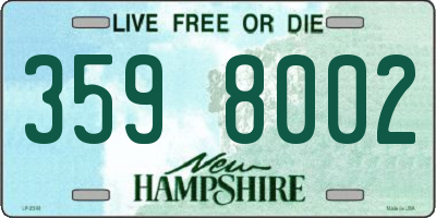 NH license plate 3598002