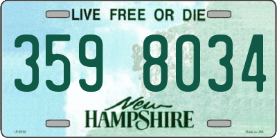 NH license plate 3598034