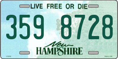 NH license plate 3598728