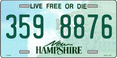 NH license plate 3598876