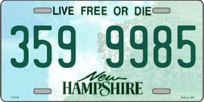 NH license plate 3599985