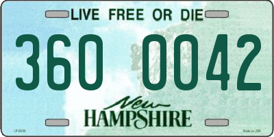 NH license plate 3600042
