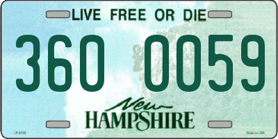 NH license plate 3600059