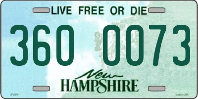 NH license plate 3600073