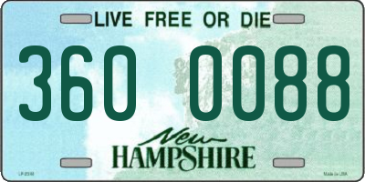 NH license plate 3600088