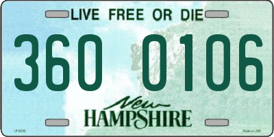 NH license plate 3600106