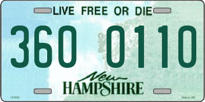 NH license plate 3600110