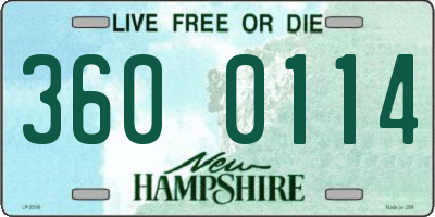 NH license plate 3600114