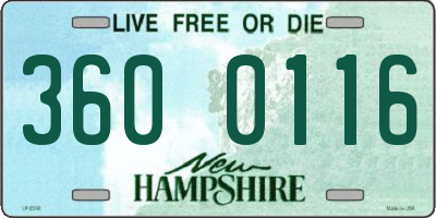 NH license plate 3600116