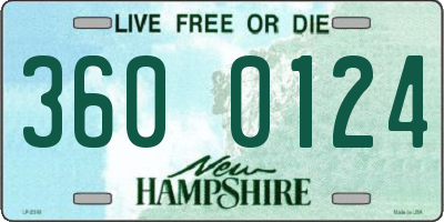 NH license plate 3600124