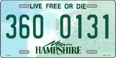 NH license plate 3600131