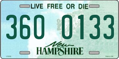 NH license plate 3600133