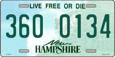 NH license plate 3600134