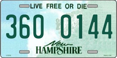 NH license plate 3600144