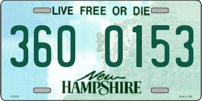 NH license plate 3600153