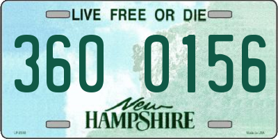 NH license plate 3600156