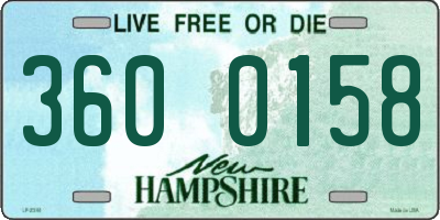 NH license plate 3600158