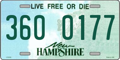 NH license plate 3600177