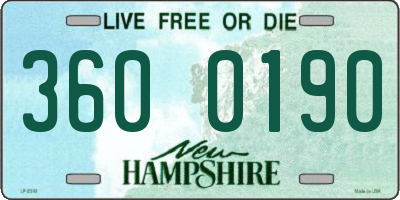 NH license plate 3600190
