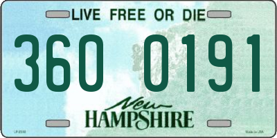 NH license plate 3600191