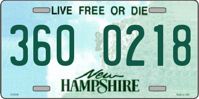 NH license plate 3600218
