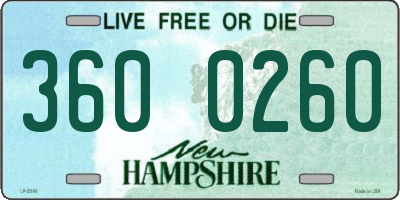 NH license plate 3600260