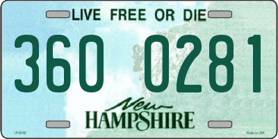 NH license plate 3600281