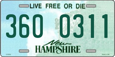 NH license plate 3600311
